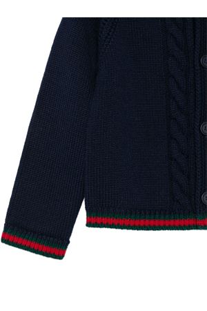 cardigan in lana blu GUCCI KIDS | 823227XKEWP4180
